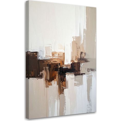 Tableau Moderne, Abstraction dans les tons de beige et de marron,20x30 (1/4)