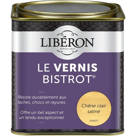 Vernis bistrot® pour meubles et objets LIBERON Chêne clair satin 0,5L