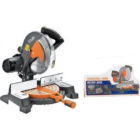 TrAdE Shop Traesio - Troncatrice Per Legno K10582 1800 Watt Con Piano Sega Circolare 255 Mm -