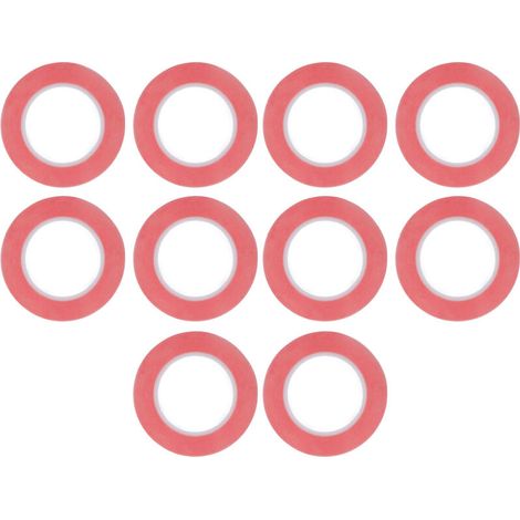 Lot de 10 rubans adhésifs double face PET à forte viscosité, étanches et à fixation ferme, de couleur rouge, de 1 mm/0,04 po. (1/5)