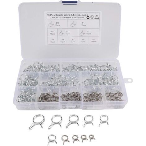 Lot de 150 colliers de serrage durables pour tuyau de carburant 5-14 mm (1/5)