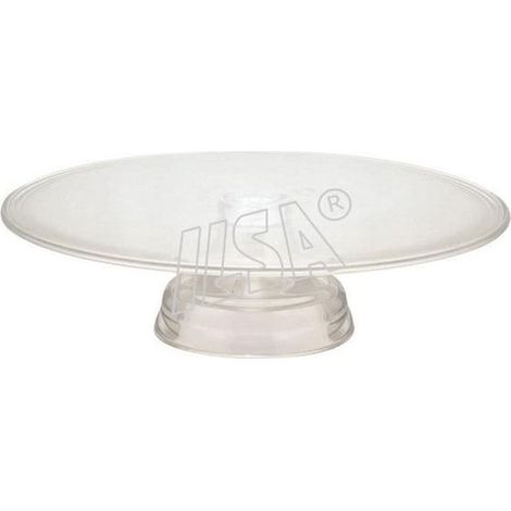 Alzata in policarbonato tonda trasparente con piede 27 x 9h cm