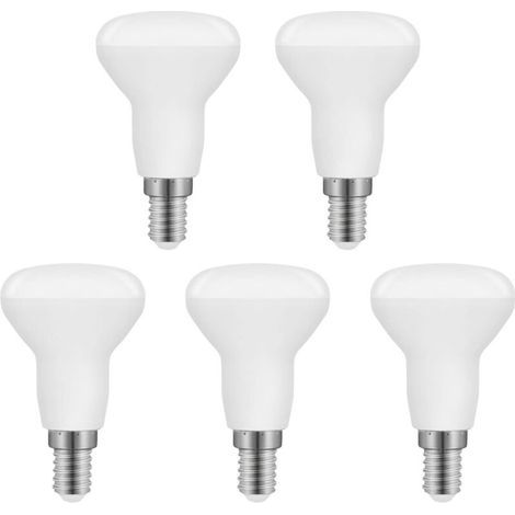Bombilla LED R50 E14 de 5 W, reflector LED R50 E14 equivalente a una bombilla incandescente E14 de 40 W, blanco frío 6500 K 550 LM, no regulable, paquete de 5 [Clase energética F] (1/5)