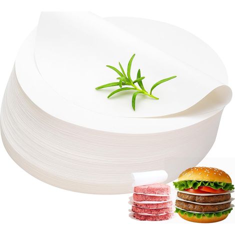 1000 pcs papier steak haché Rond 11 cm pour presse steak haché Ø 11 cm, papier sulfurisé 11cm pour presse steak haché machine steak haché (1000, 11cm) (1/5)