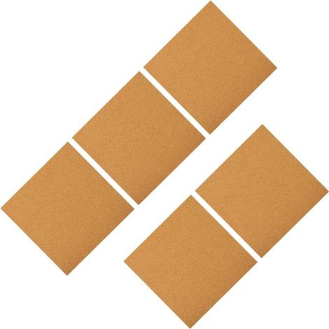 Tableau D'affichage en Liège 300x300x1mm, Lot de 5, Bois Panneau Mural, pour Décoration et Loisirs Créatifs, Format Carré, Support D’affichage pour Bureau (1/5)