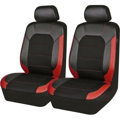 Coprisedili (Nero + Rosso) - MIOLOE - Universali - Nero + Rosso - Pelle sintetica - 4 pezzi (1/3)