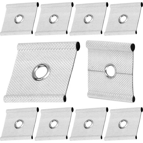 Lot de 10 œillets de passepoil pour rail de passepoil 5/6 mm – 7/8 mm, crochets de passepoil pour camping, caravane, auvent, tente de camping (argenté) (1/5)