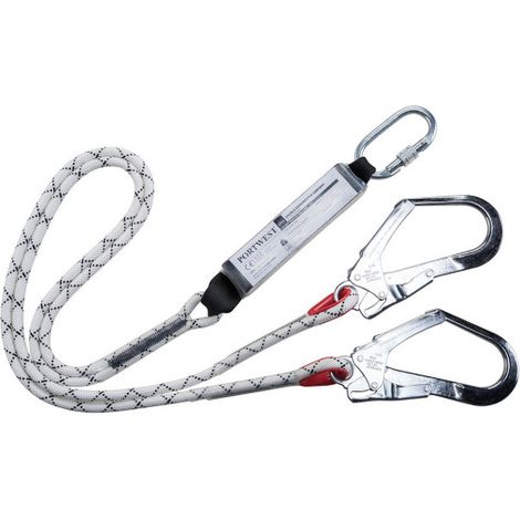 Línea de amarre Kernmantle doble con absorbedor conector automático 180 cm PORTWEST FP55