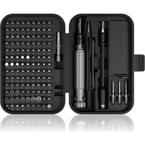 Präzisionsschraubendreher-Set, 150-in-1-Elektronik-Werkzeugset mit 120 magnetischen Schraubendreherbits und 30-Bit-Set – Praktisches Reparaturwerkzeug, Schwarz