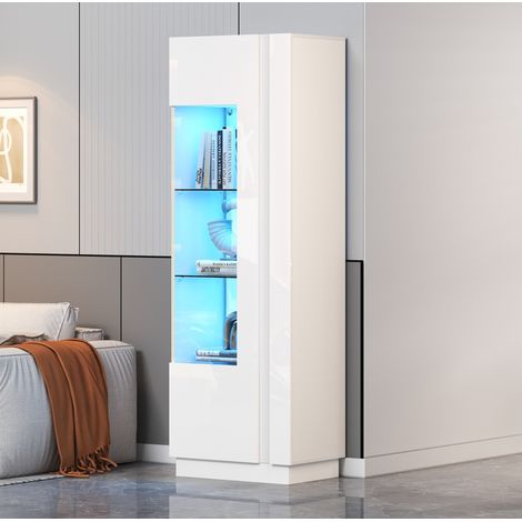 mobile credenza 60x40x180 con LED porta trasparente HAVRYA (1/5)