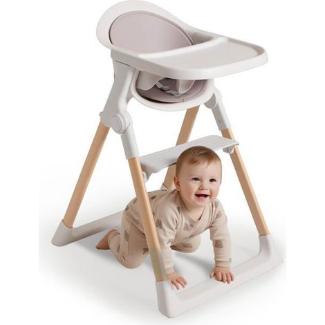 Chaise Haute Bébé Premium dès 6 Mois – Chaise Évolutive Pliable et Réglable, Coussin Confort Sauge, Harnais Sécurité (1/5)