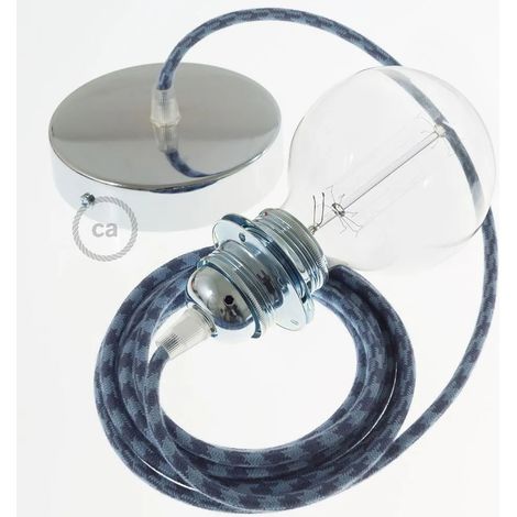 Lampada sospensione creative-cables rp25 cavo tessile 2 metri rame (1/3)