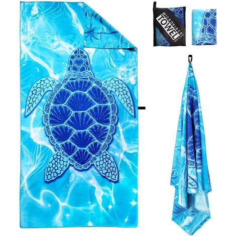 Filiyano-Serviette de plage 90 x 180 cm, grande serviette en microfibre à séchage rapide, serviette de bain anti-sable, couverture de plage (1/5)