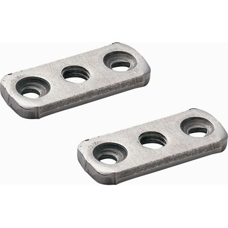 2x écrou rectangulaire lit platine 3 trous M7 x 150 acier meuble assemblage vis bois ancien (1/2)