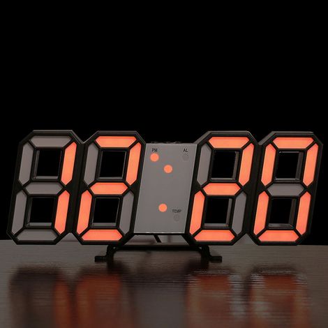 Reloj Despertador Digital LED 3D - Pantalla Hora Fecha Temperatura - Ajuste Brillo Automático - Función Snooze - Formato 12/24 H - 3 Alarmas - Para Dormitorio Oficina Hogar - Unidad (1/5)