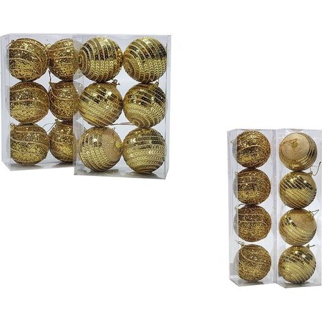 Decorazioni natalizie palline per albero di natale oro addobbi natalizi sfere grandi palle eleganti decori con paillettes - PEZZI: 8 PEZZI (1/5)