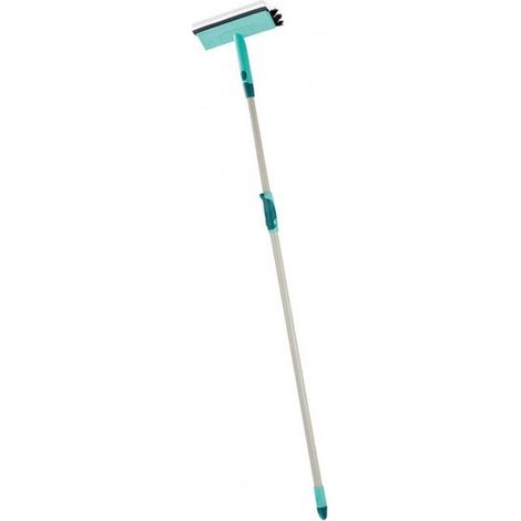 Leifheit – Raclette à vitres 51104 – Brosse large pour nettoyage efficace – Manche télescopique pour grandes surfaces – Lave-vitre professionnel