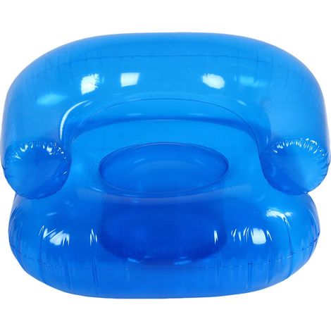 Fauteuil gonflable transparent en PVC souple et confortable pour chambre, salon, couloir, balcon, bleu (1/5)