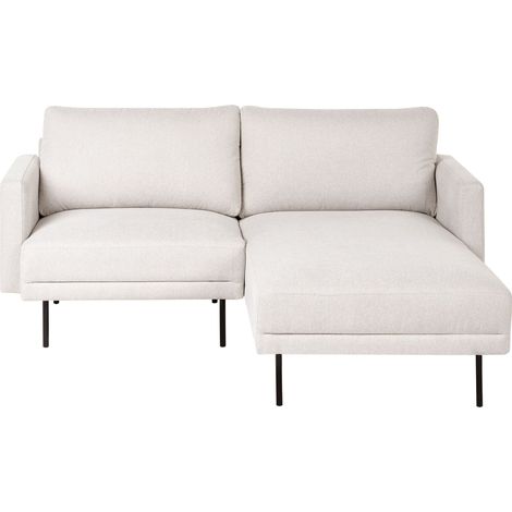 Corner Sofa 2 Seater BREDA Fabric Light Beige Left Hand (1/5)