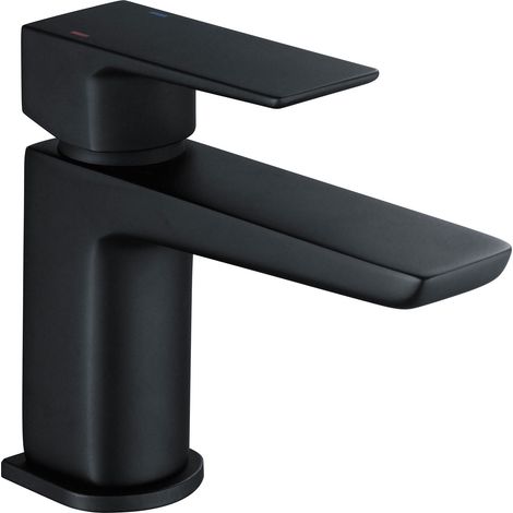 RAK Moon Mini Mono Basin Mixer Tap with Clicker Waste - Black (1/3)