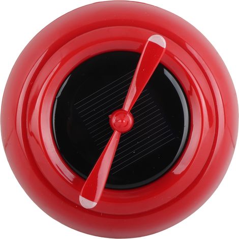 Diffuseur d'huiles essentielles pour voiture, à énergie solaire, avec hélice autorotative, en métal robuste et rouge. (1/5)