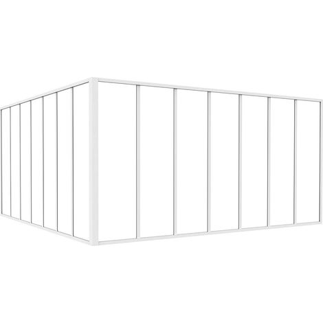 Verrière d'angle d'atelier en aluminium thermolaqué - L210 x L210 x H105 - Blanc - BAYVIEW