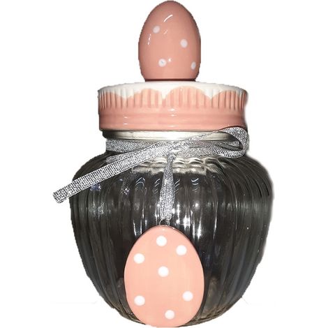 Barattolo contenitore per biscotti porta uova di pasqua decorazioni pasquali arredo casa idea regalo 22cm (1/5)