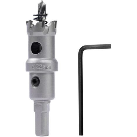 Bi-Metal Hole Saw - 22mm, Hard Metal, Heavy Duty, Industrial Grade, for Metal, Wood, Stainless Steel, Plastic, Copper (1/4)