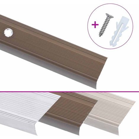 Nez de marche forme en L 15 pcs aluminium 100 cm marron (1/5)