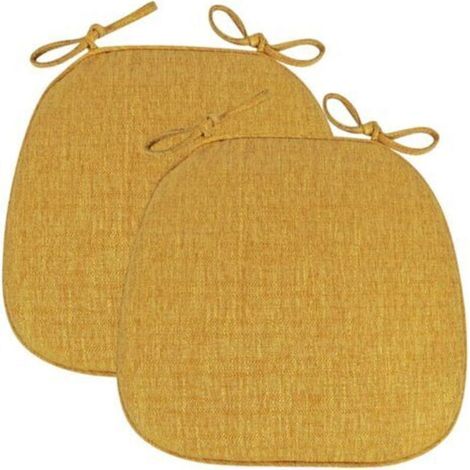 Lot de 2 (43x41x35cm) Coussin/Galette de Chaise ,avec Rubans,Forme de Trapèze Assise,Lavable déhoussable Antidérapant Coussin de Siège for Cuisine, Salle Manger, Jardin, Bureau