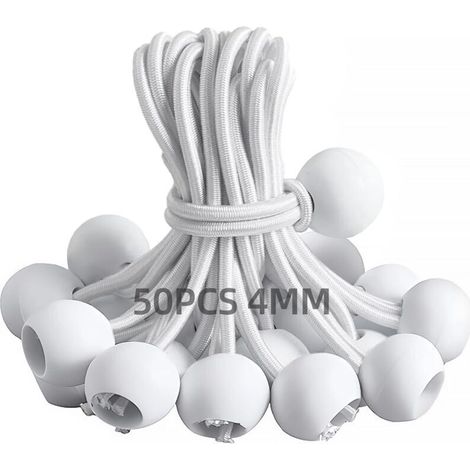 50 Pièces Tendeur Elastique, 150mm Flexible Tendeur Bache Sandow Elastique, Tendeur Elastique Boule pour Bache, Tentes, Camping, Bannières (1/4)