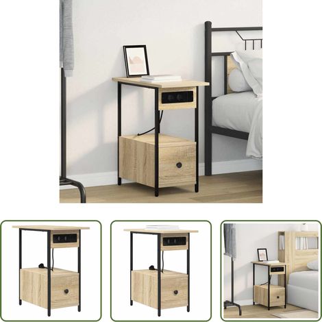 Holz Nachttisch - Nachttisch Sonoma-Eiche 60 x 30 x 61 cm Holzwerkstoff (1/5)
