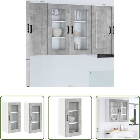 vidaXL Beton Grau - Küchenschrank Kalmar 2 pcs Beton Grau 40 x 31 x 80 cm (1/5)