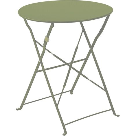 Table pliante en acier vert tilleul (1/3)