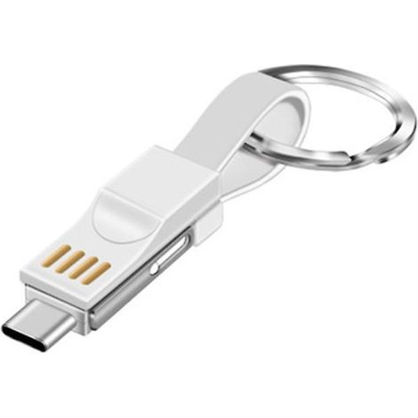 un Cble Lightning Court Blanc Porte-cls Usb C Cble De Charge Multiple Pour Iphone Android Cble De Chargeur Portable Magntique Pour Samsung Galaxy (1/5)