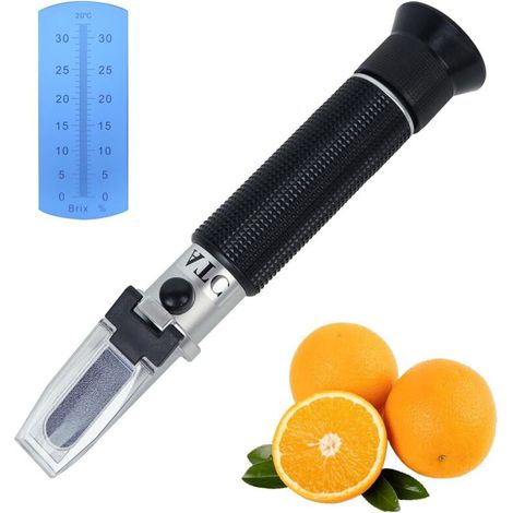 Brix-Refraktometer für Winzer 0–32 % (Zucker) mit ATC für Winzer, Weinbauern, Wein-, Bier- und Obstproduzenten, Weinrefraktometer zur Zuckermessung – Crezuo
