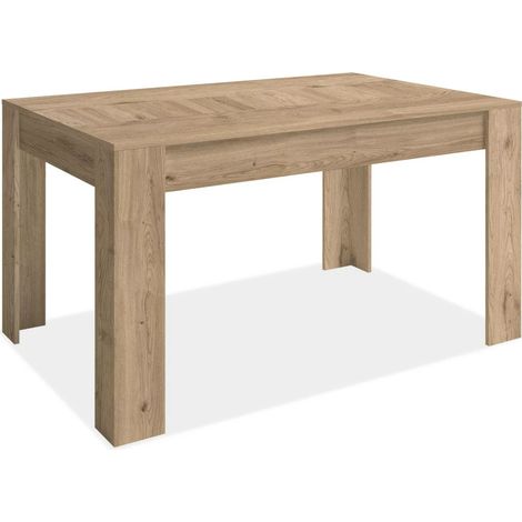 Mesa comedor Bass extensible acabado roble, 77cm(alto) 140-200cm(ancho) 90cm(largo)