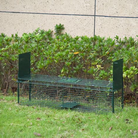 Jaula trampa para animales pequeños, jaula doble para ratones y ratas, 100x25x28cm