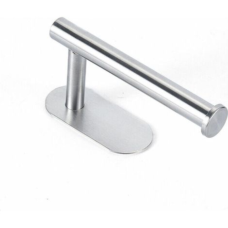 Support Porte Sopalin, Adhésif ou Perçage Porte Rouleau Papier Cuisine sous l'armoire, Acier Inoxydable Porte Essuie Tout pour Salle de Bain et de Cuisine, Argenté (1/5)