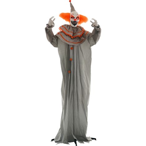 HOMCOM Halloween Clown Animatronic Prop with Light Up Eyes, for Indoor Outdoor (1/5)