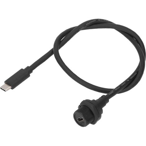 Wasserdichtes Verlängerungskabel, Typ-C-Buchse auf USB-3.0-Stecker, 0,5 m Länge, 30 V, 1,5 A
