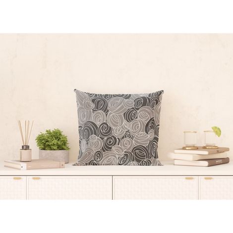 Coussin - Spirales grises et noires - 45 cm x 45 cm (1/3)