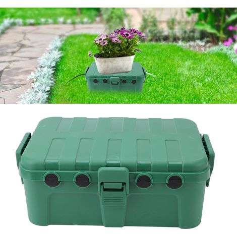 Caja de conexiones eléctricas CORD IP54 – Caja de protección de cables de gran capacidad, color verde, para uso exterior – ABS/PP – 34,5 x 24 x 12 cm – 915 g – incluye bridas para cables (1/5)