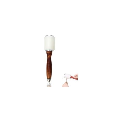 Maillet en nylon et cuir de 212 mm avec manche en bois de vachette pour loisirs créatifs, estampage, couture, club (1/4)