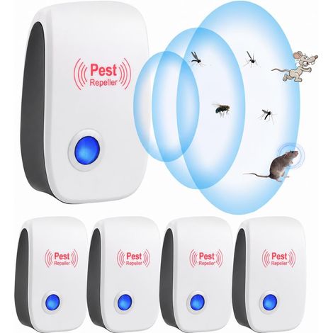 Répulsif Ultrason Anti Rongeurs Insectes, Poulailler Ultrason Souris et Rats Puissant, Ultrason Anti Souris Maison Interieur, Prise Anti Moustique, Répulsif Araignée pour Fourmis Araignées