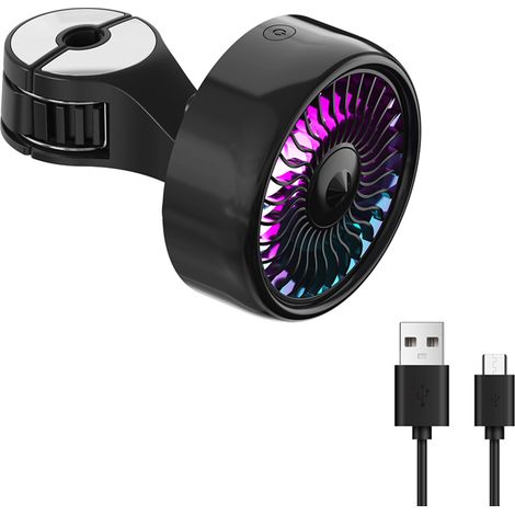 Ventilateur Siège Arrière 12V – 3 Vitesses – USB – Berline/SUV/Camping-Car – Noir – Frais – Enfants (1/5)