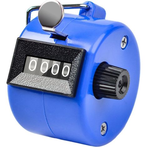 1 Stück Manueller Tally-Zähler, 4-stelliger Klick-Zähler, mechanischer manueller Tally-Zähler, Klick-Zähler – Blau