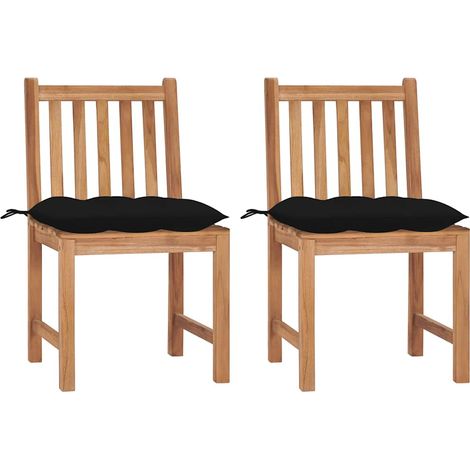 Teenpull – Gartenstühle 2 Stk. mit Kissen Massivholz Teak (1/5)