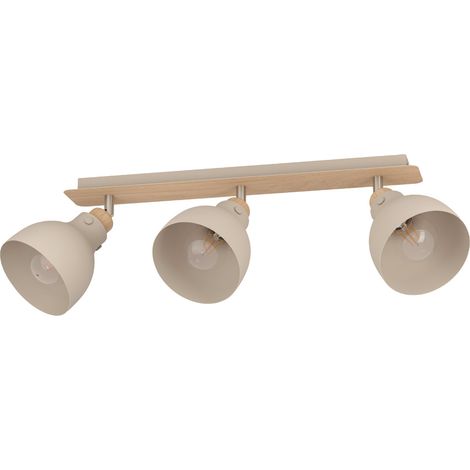Eglo 3er Spot Arrecife sand Holzoptik 74,5 x 14,5 cm Deckenlampe