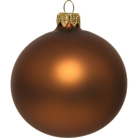 Box Da 6 Palline Di Natale Cannella Opaca 6 Cm